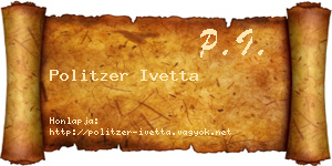 Politzer Ivetta névjegykártya